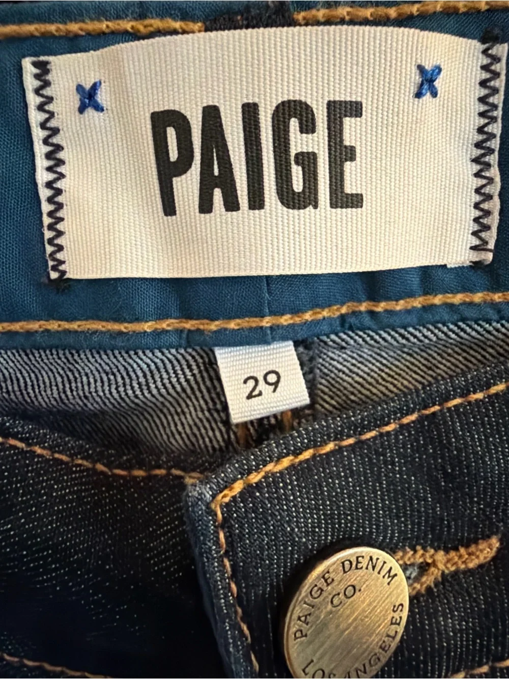 Paige Skyline Skinny Jeans Women’s 29 Dark Wash Mid Rise Stretch Premium Denim - Picture 5 of 9
